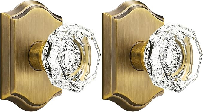Orger Crystal Interior Half-Dummy Door Knobs for Cloakroom/French Door, Individual Non-Turning De... | Amazon (US)