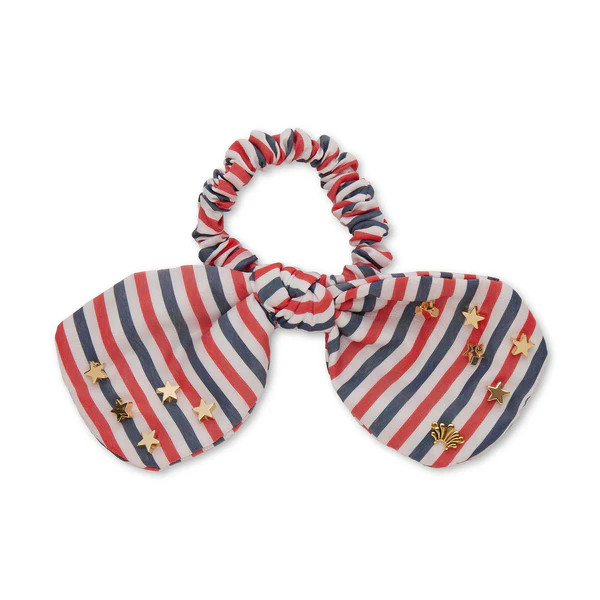 PATRIOTIC STRIPE PENNY STRIPED EMBELLISHED BOW SRUNCHIE | LELE SADOUGHI