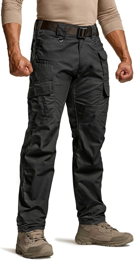 CQR Men's Tactical Pants, Water Resistant Ripstop Cargo Pants, Lightweight EDC Work Hiking Pants,... | Amazon (US)