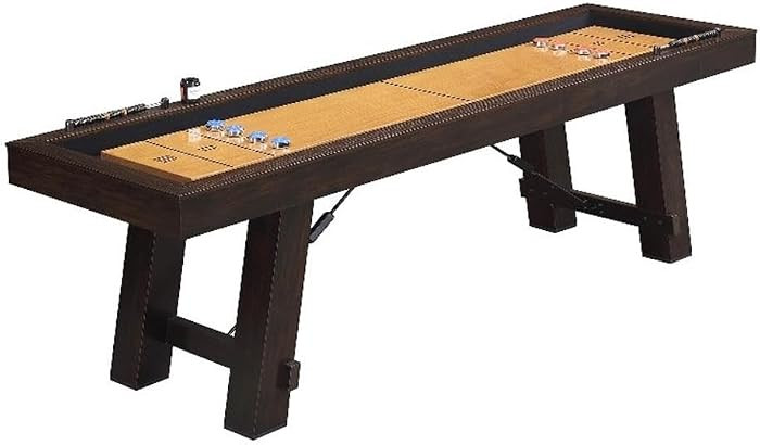 Pemberly Row Transitional Wood Shuffleboard Table in Brown Finish | Amazon (US)