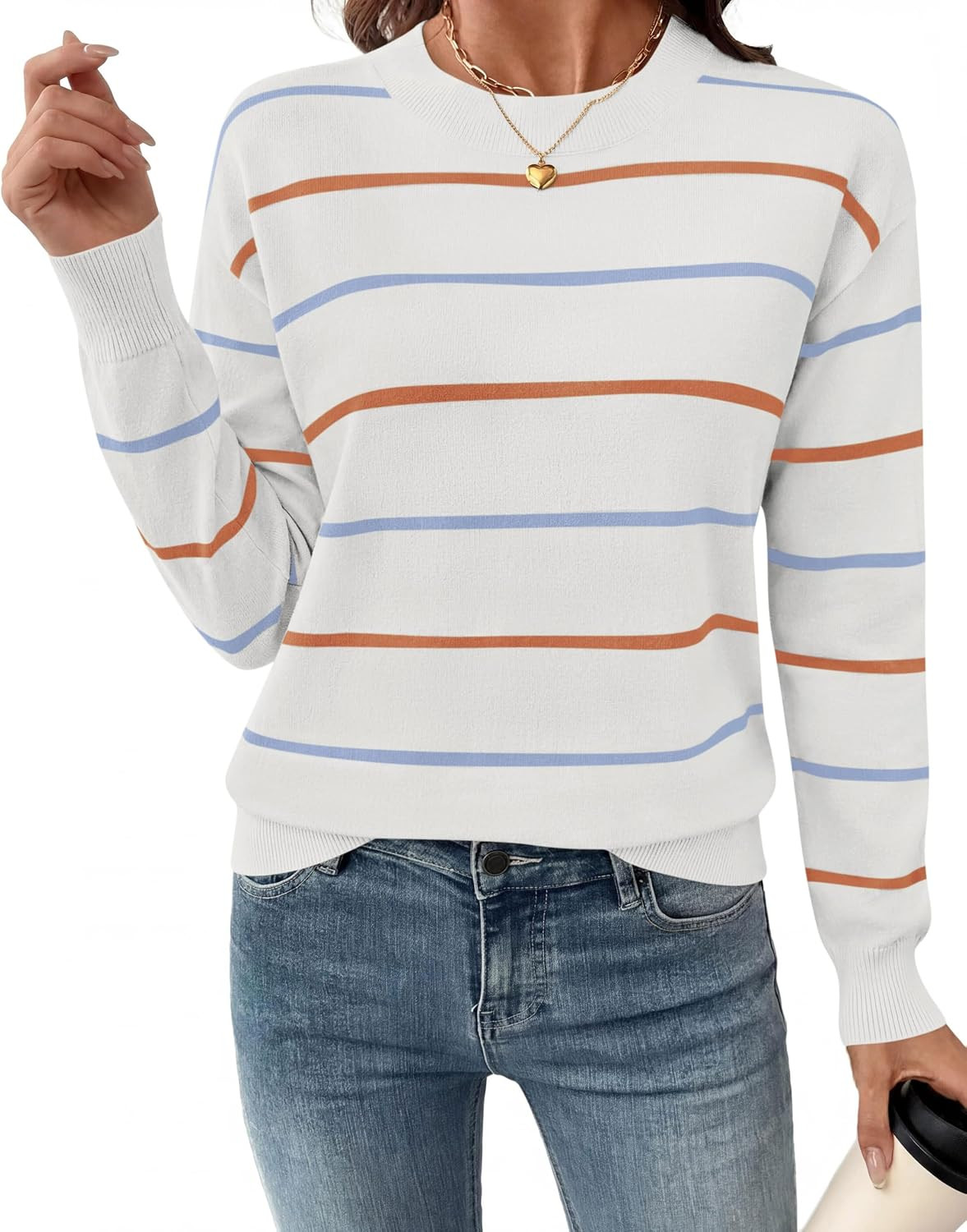 PRETTYGARDEN Womens Sweaters 2026 Cute Striped Pullover Tops | Amazon (US)