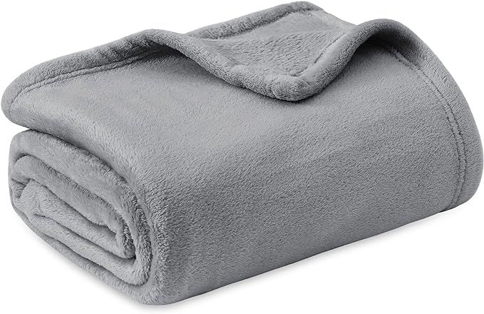 BEDSURE Fleece Throw Blanket for Couch Grey - Lightweight Plush Fuzzy Cozy Soft Blankets and Thro... | Amazon (US)
