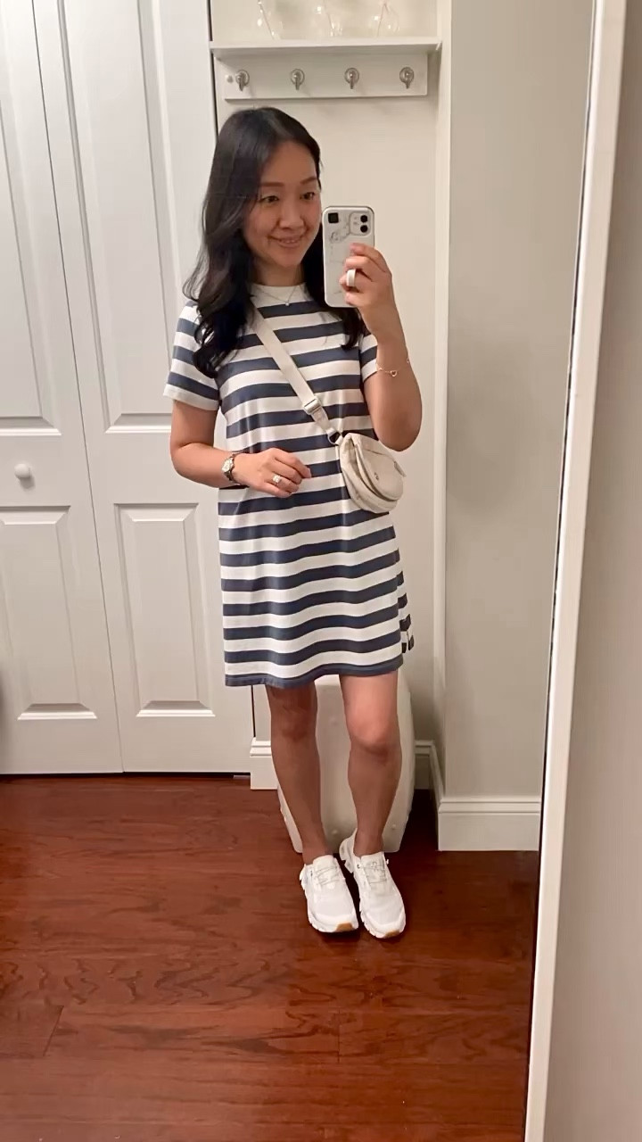 I took this mini tee dress in xs petite. I loved how it fit before I washed it (as shown in the clip). However, after I washed it (and line dried it to prevent shrinking) the length still felt shorter so now I feel uncomfortable if I bend over. 

Follow me at 'whatjesswore' on the LTK app for more honest reviews. 

Leave a comment below if you had a similar experience with this Old Navy dress.

#LTKOver40 #LTKFindsUnder50 #LTKFindsUnder100