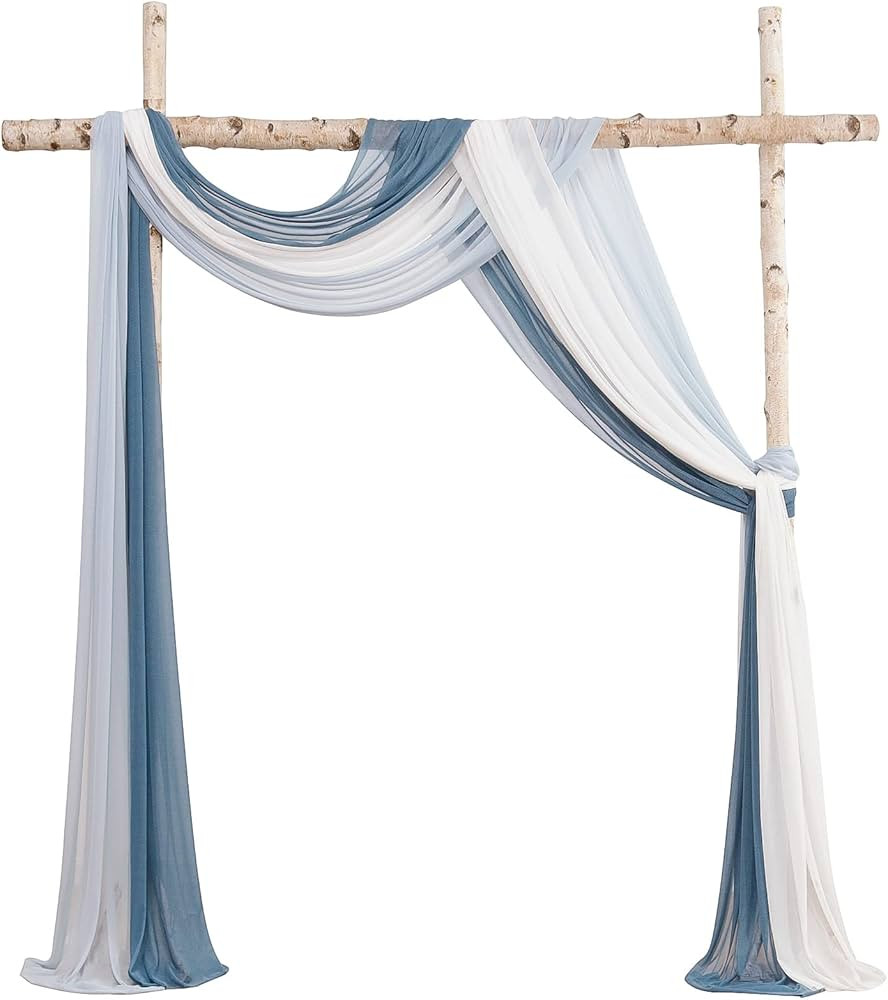 Floroom Wedding Arch Draping Fabric 3 Panels 20Ft Chiffon Fabric Drapes Arbor Drapery Wedding Cer... | Amazon (US)