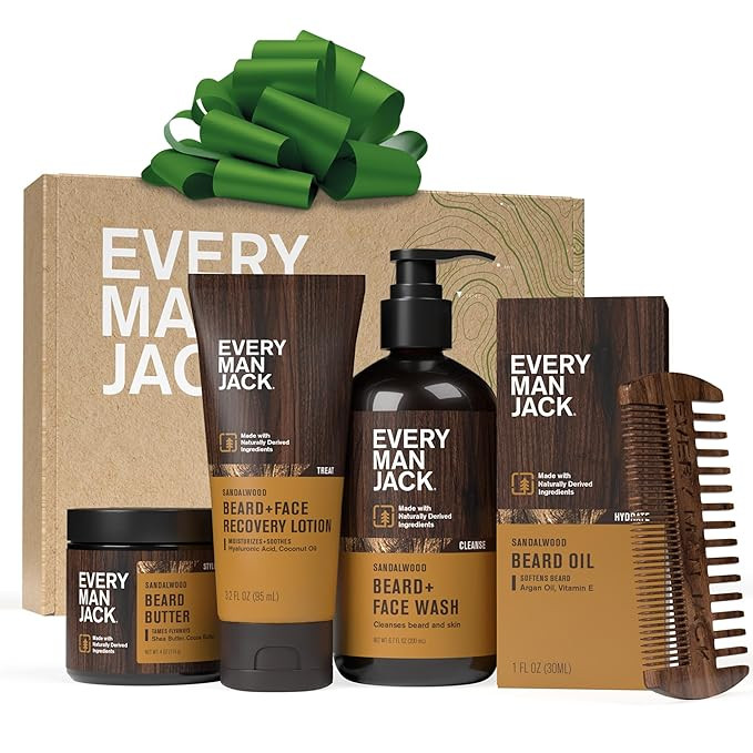 Every Man Jack Beard Essentials Gift Set for Men – Complete Routine with 5 Full-Size Products ... | Amazon (US)