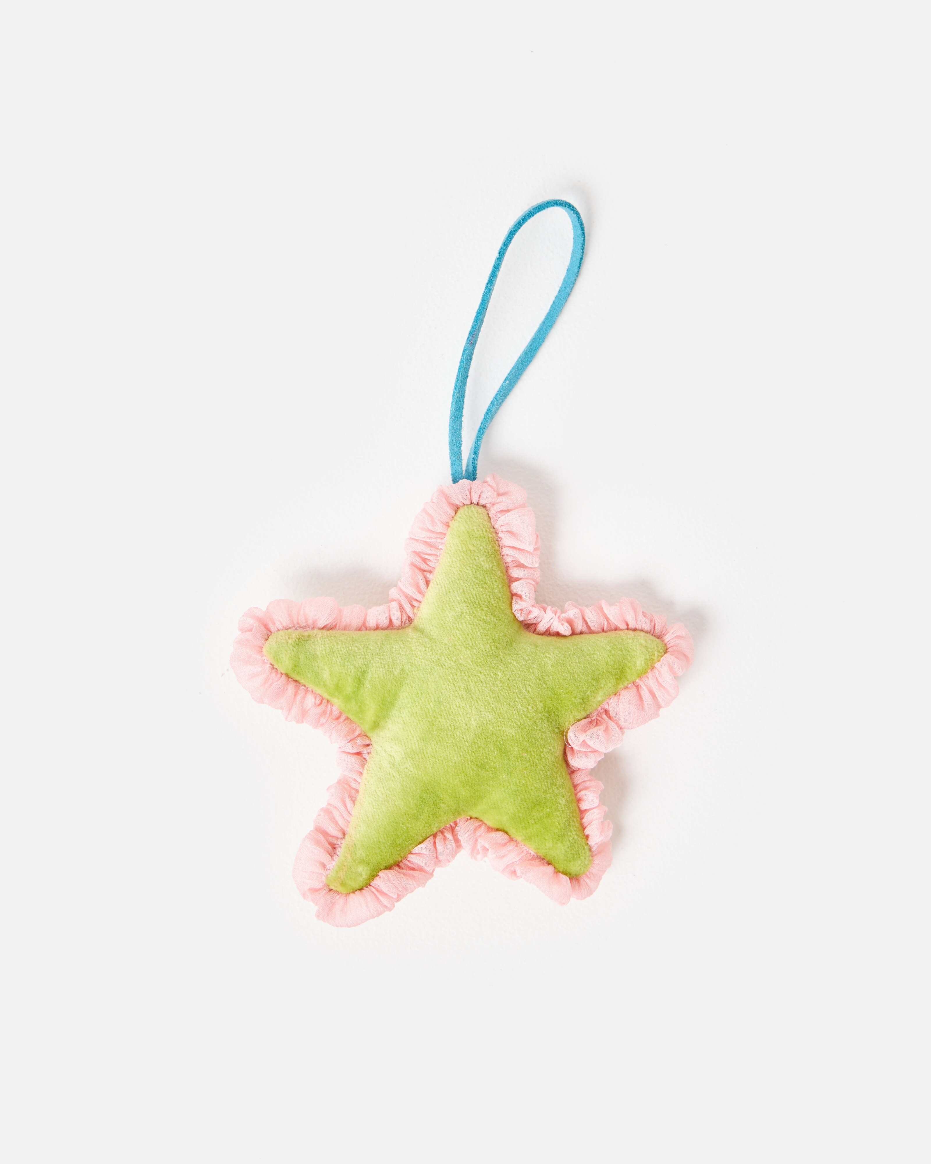 Green Issey Velvet Star Christmas Tree Decoration | Oliver Bonas | Oliver Bonas (Global)