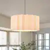 EDISLIVE 1-Light 20 in. Black Linen Drum Pendant Light 81010000088298 | The Home Depot