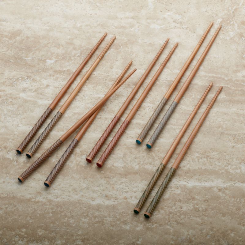 Striped Bamboo Chopstick, Set of 5 Pairs + Reviews | Crate & Barrel | Crate & Barrel