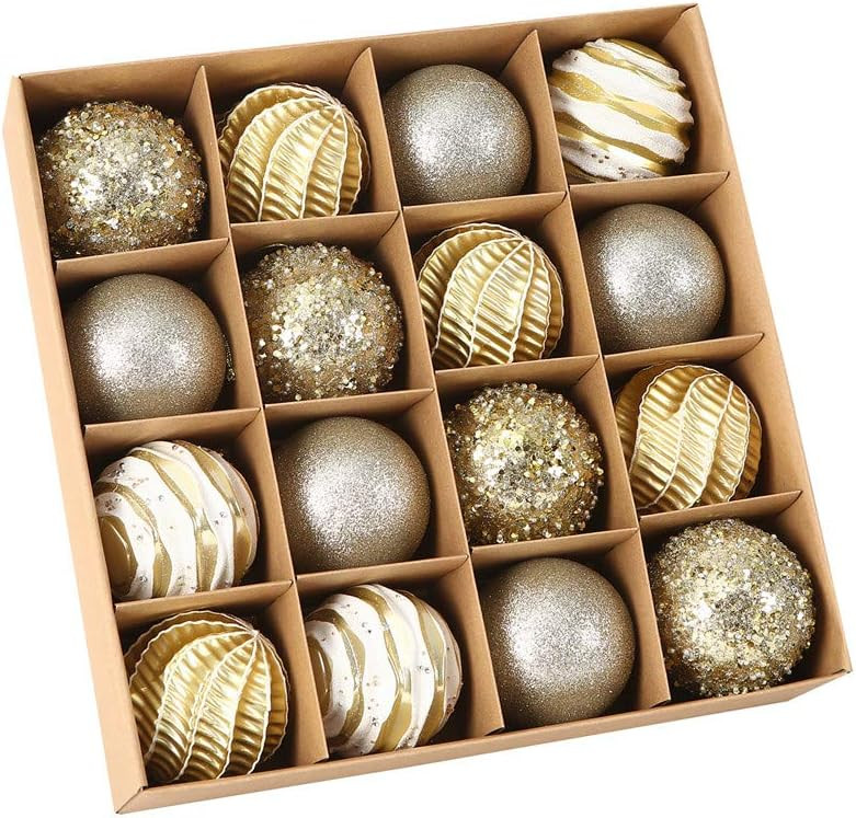 Sattiyrch 16ct Christmas Balls Ornaments Set 80mm/3.15",Shatterproof Plastic Decorative Xmas Tree... | Amazon (US)