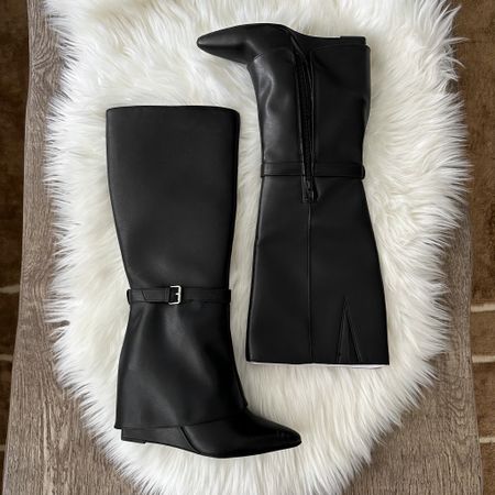 Women's Tall Novie Dress Boots - A New Day™ Black wearing size 8.5