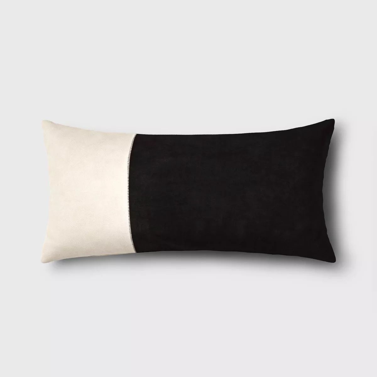 Oversized Colorblock Pieced Suede Lumbar Throw Pillow - Threshold™ | Target