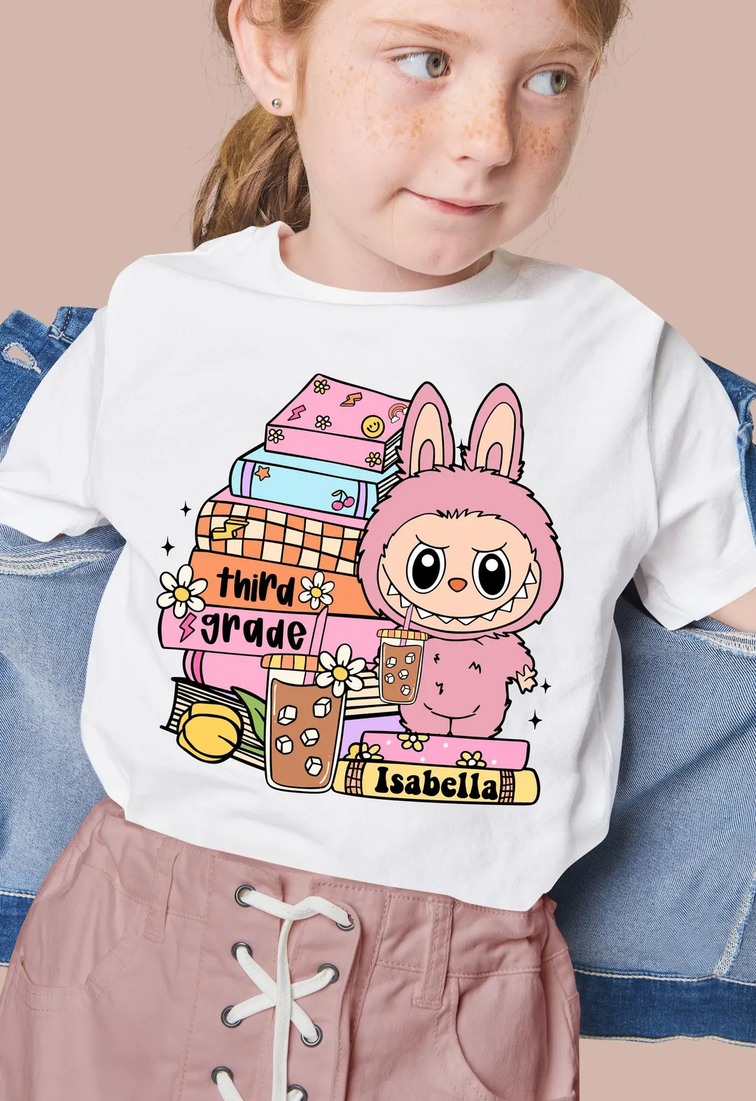 Custom Labubu Back to School Shirt, Cute Cartoon Character Kids Tee, Funny First Day of School Sh... | Etsy (US)