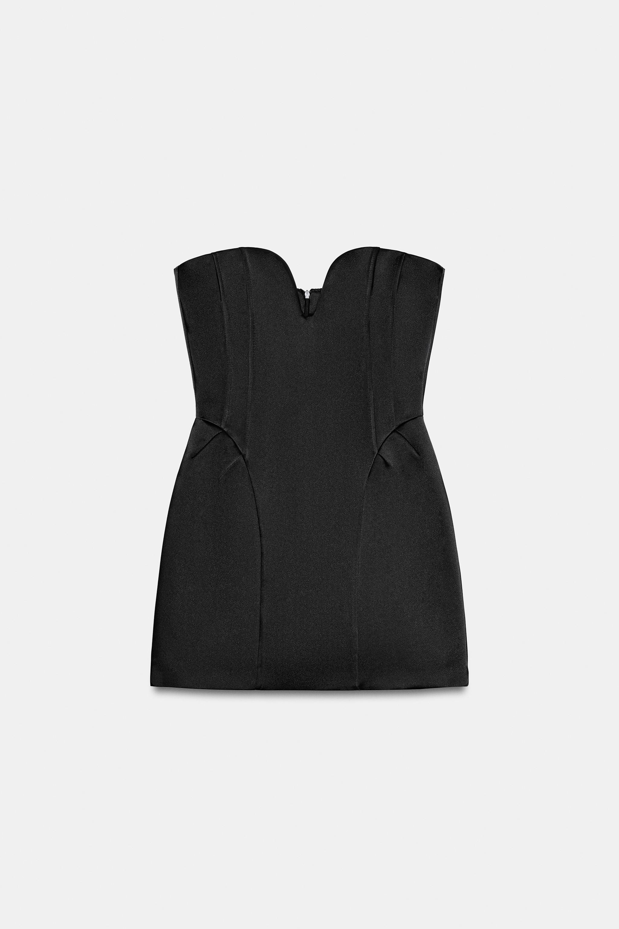 SATIN EFFECT SWEETHEART VOLUME DRESS | Zara US