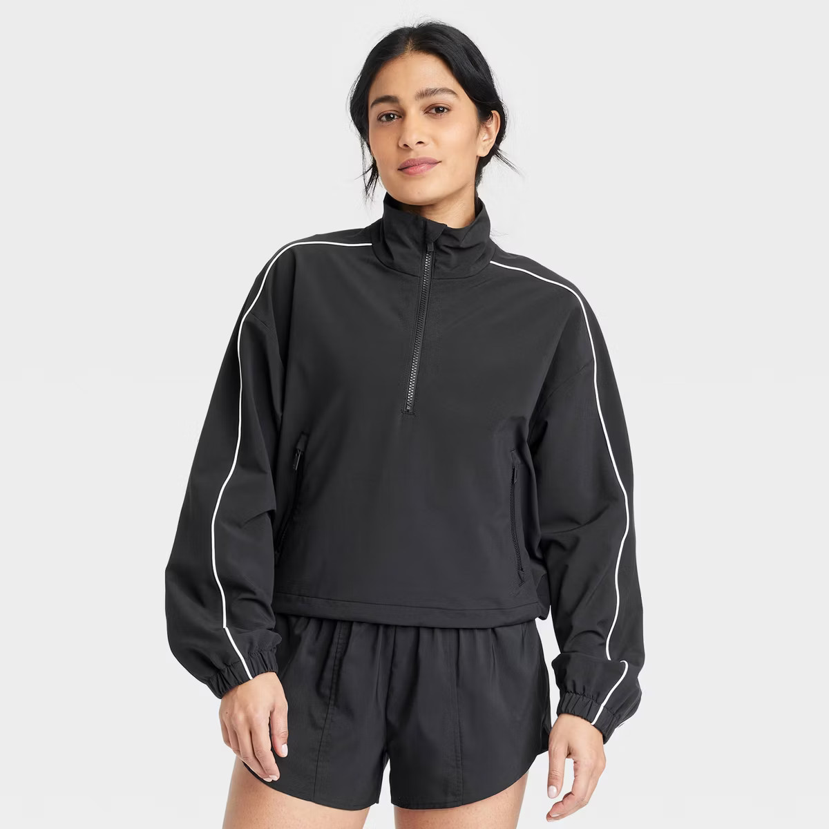 Women's Piped Half-Zip Windbreaker Jacket - All In Motion™ | Target
