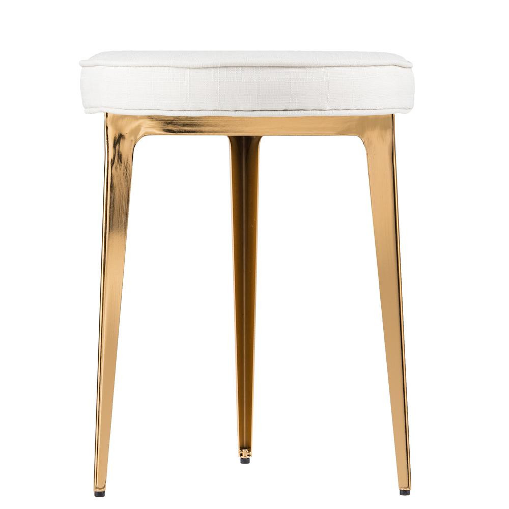 Mindel 19 in. Glam Brass Small Space Stool | The Home Depot