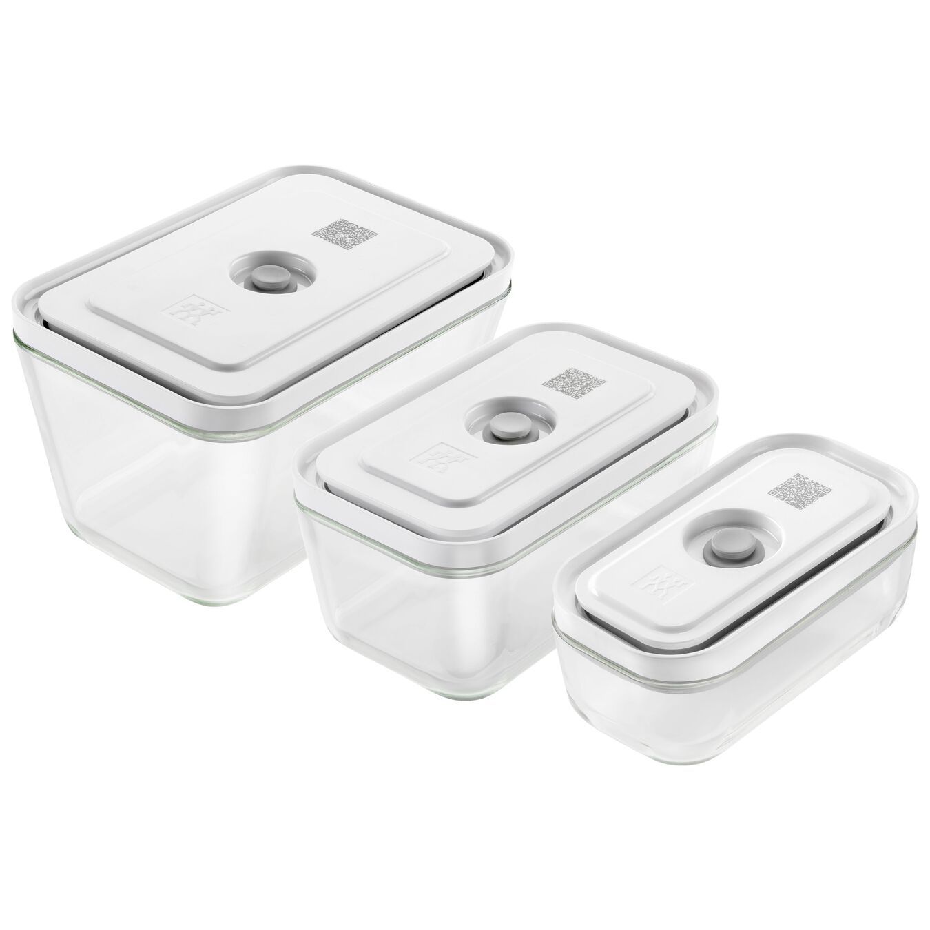3-pc Vacuum Container Set, borosilicate glass, white | The ZWILLING Group Cutlery & Cookware