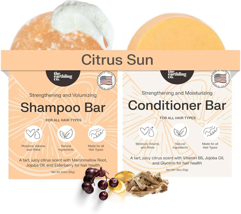 The Earthling Co. Shampoo & Conditioner Bar Set - Promote Hair Growth, Strengthen & Volumize All ... | Amazon (US)