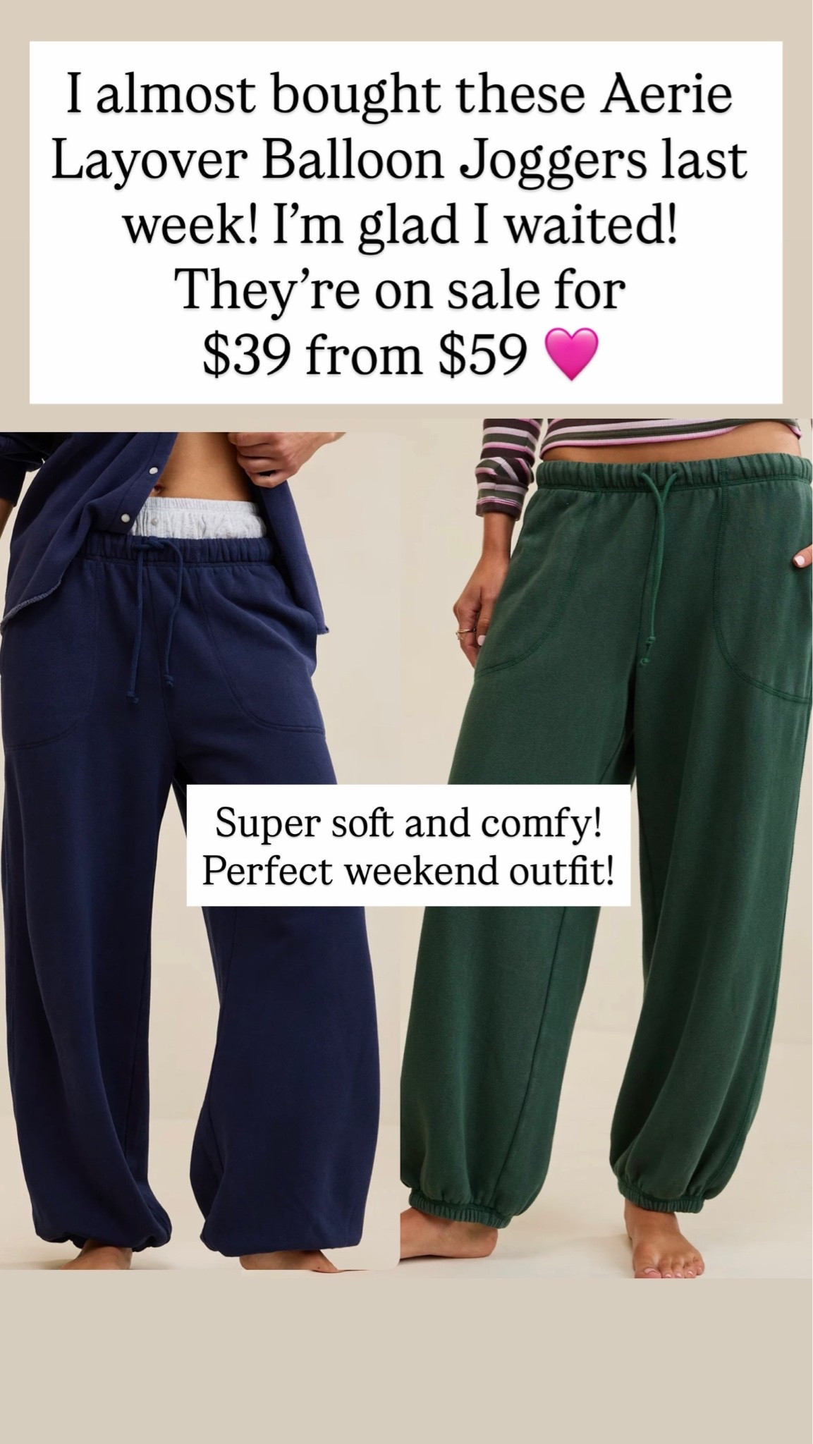 Aerie Layover Balloon Joggers

#LTKSaleAlert