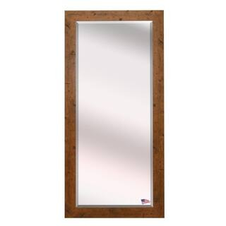 Oversized Light Walnut Wood Beveled Glass Modern Mirror (71 in. H X 30.5 in. W) | The Home Depot