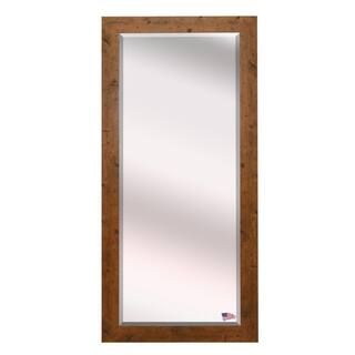 Oversized Light Walnut Wood Beveled Glass Modern Mirror (71 in. H X 30.5 in. W) | The Home Depot