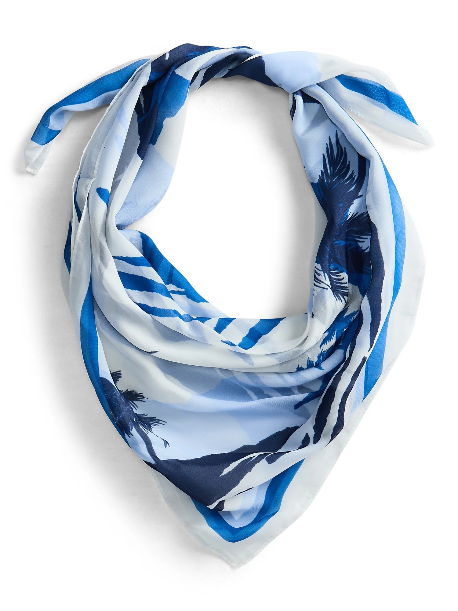 Time and Tru Women's 30X30 Print Scarf, One Size, Landscape Polished Blue, Polyester - Walmart.co... | Walmart (US)