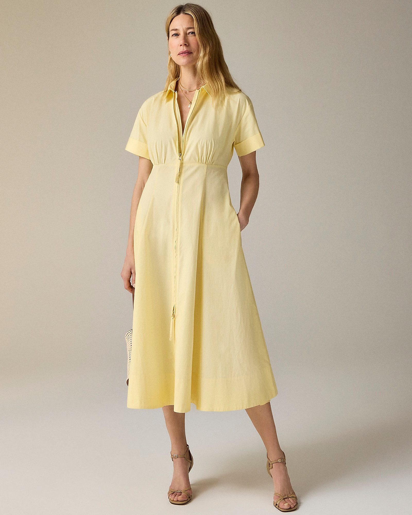 Zip-up shirtdress in cotton poplin | J. Crew US