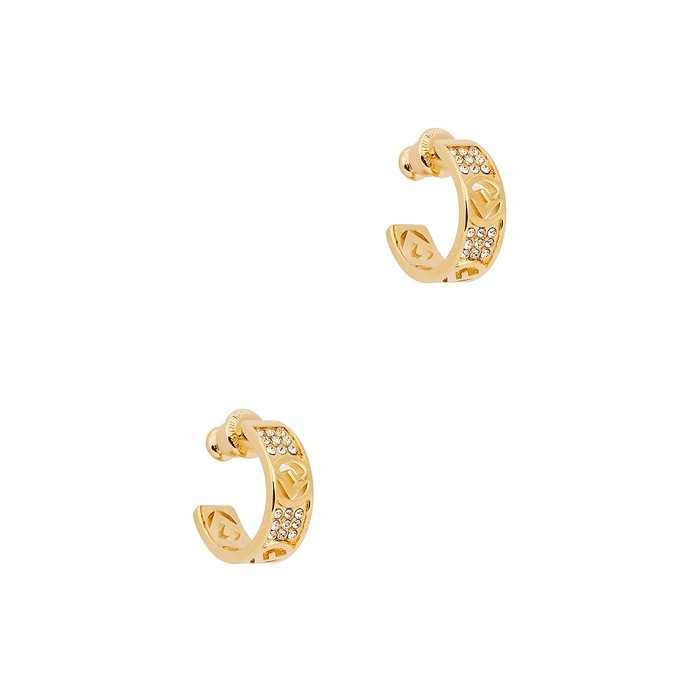 Fendi F Is Fendi Gold-tone Hoop Earrings | Harvey Nichols (Global)