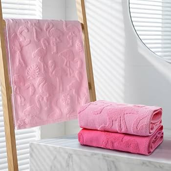 3pcs Pink Flamingo Hand Towels for Bathroom,100% Cotton | Amazon (US)