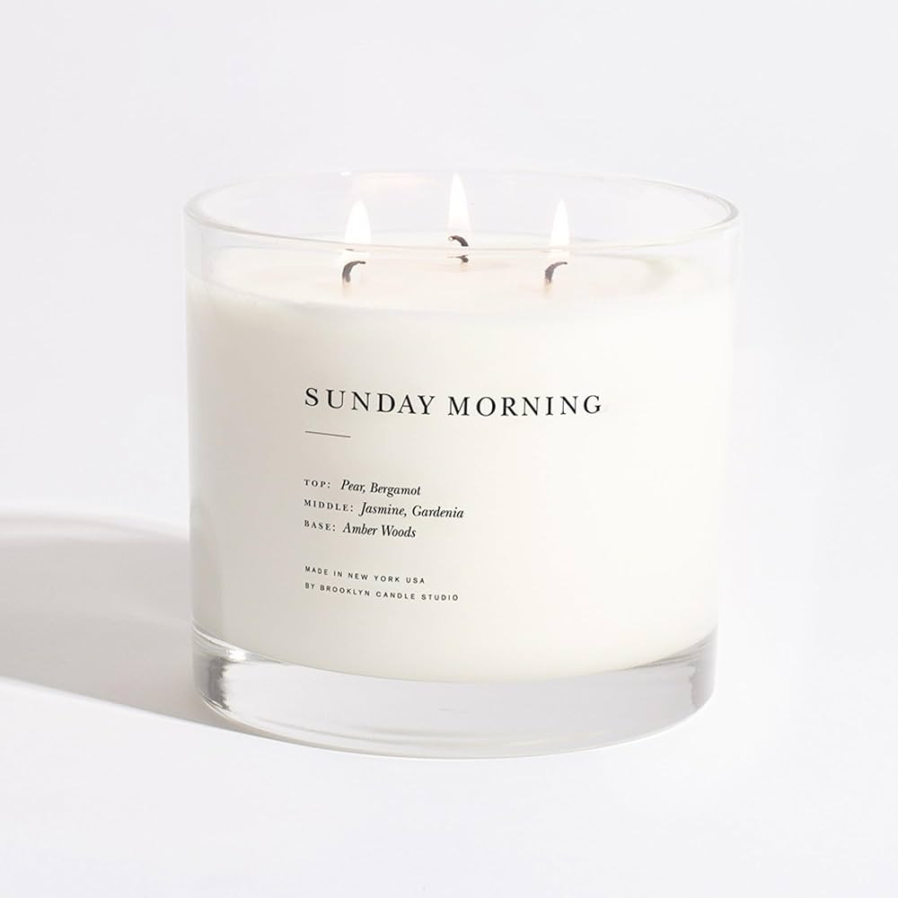 Brooklyn Candle Studio Sunday Morning XL 3 Wick Candle - Luxury Scented Candle, Vegan Soy Wax, Ha... | Amazon (US)