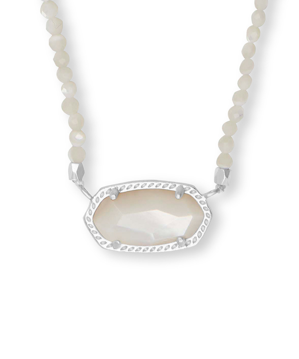 Kendra Scott Women's Necklaces - Ivory Mother-of-Pearl & Silvertone Beaded Elisa Pendant Necklace | Zulily