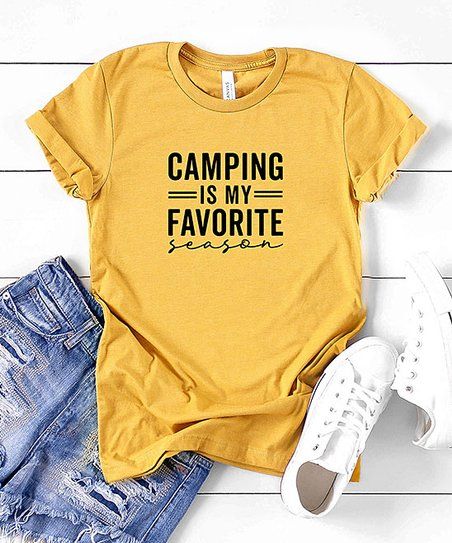 Mustard & Black 'Camping Is My Favorite Season' Crewneck Tee - Women | Zulily
