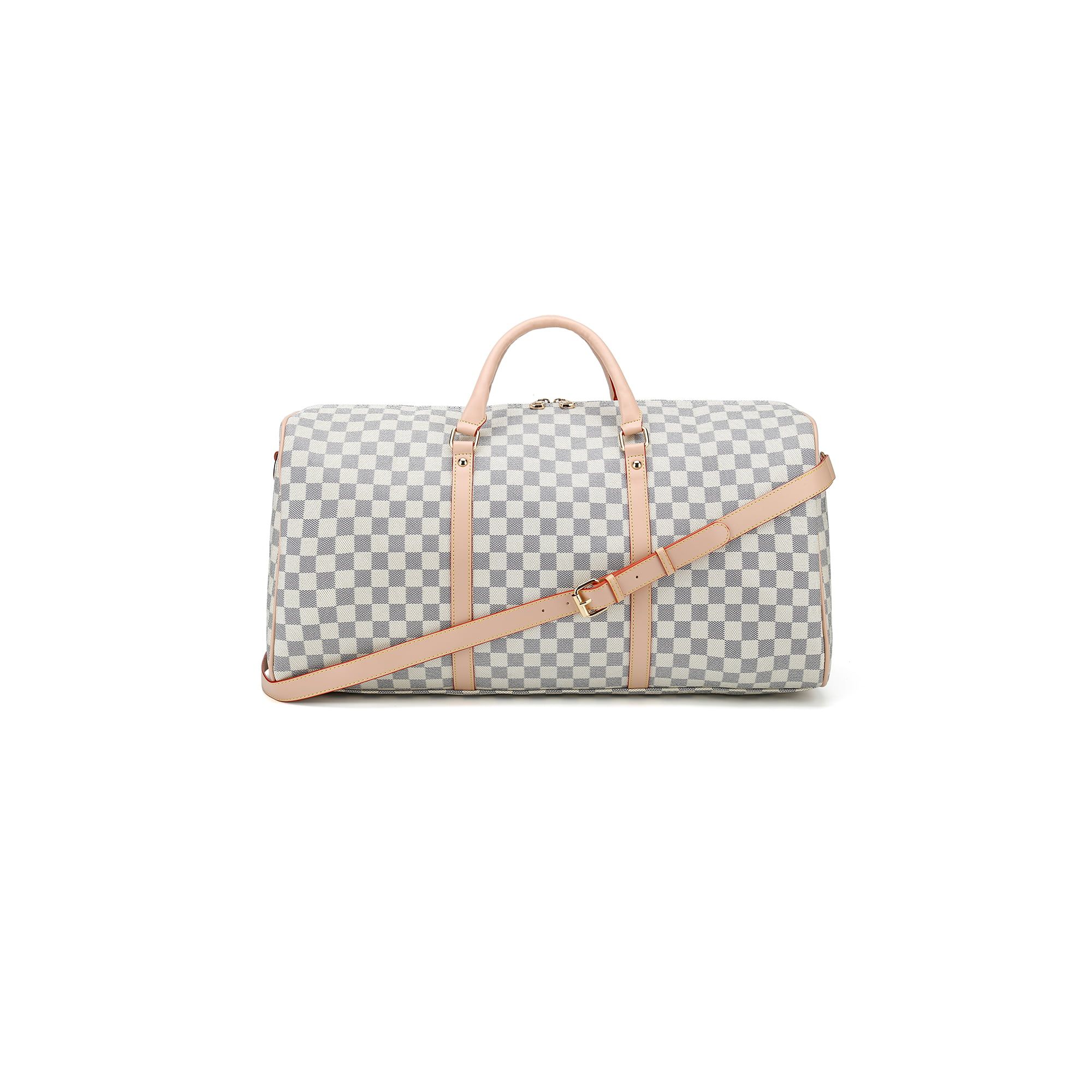 TWENTY FOUR 21" Checkered Bag Travel Duffel Bag Weekender Overnight Luggage Shoulder Bag For Men ... | Walmart (US)