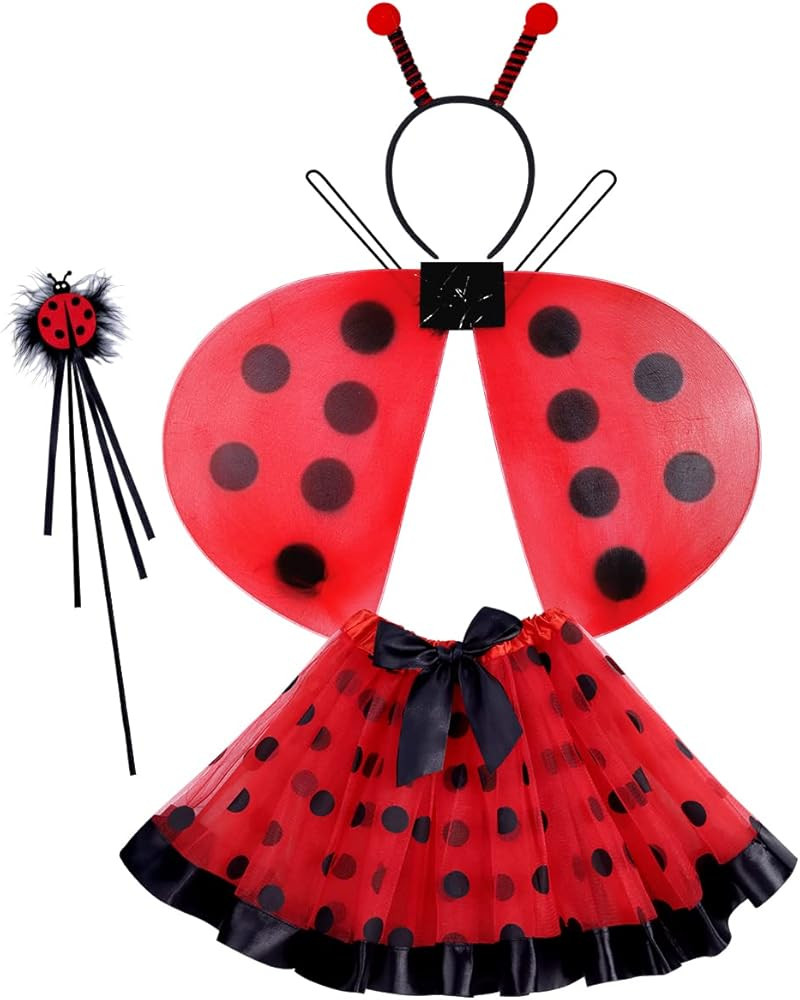 WILDPARTY Fairy Costume Set with Butterfly Wings, Tutu, Magic Wand, Headband and Veil for Age 3-8... | Amazon (US)