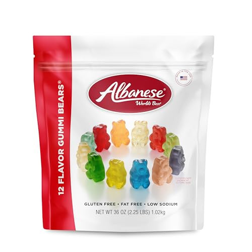 Albanese World's Best 12 Flavor Gummi Bears, 36oz Bag of Candy, Soft & Chewy Candy Snacks, Fruity Flavor Assortment | Amazon (US)