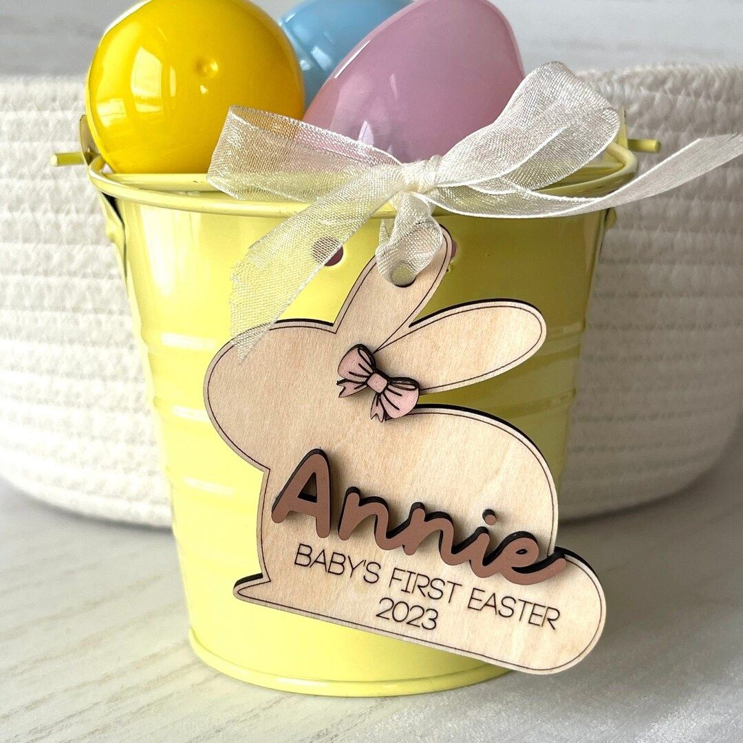Baby's First Easter Basket Tag | Baby Easter Tag | Bunny Easter Label | Easter Basket Filler | Mi... | Etsy (US)