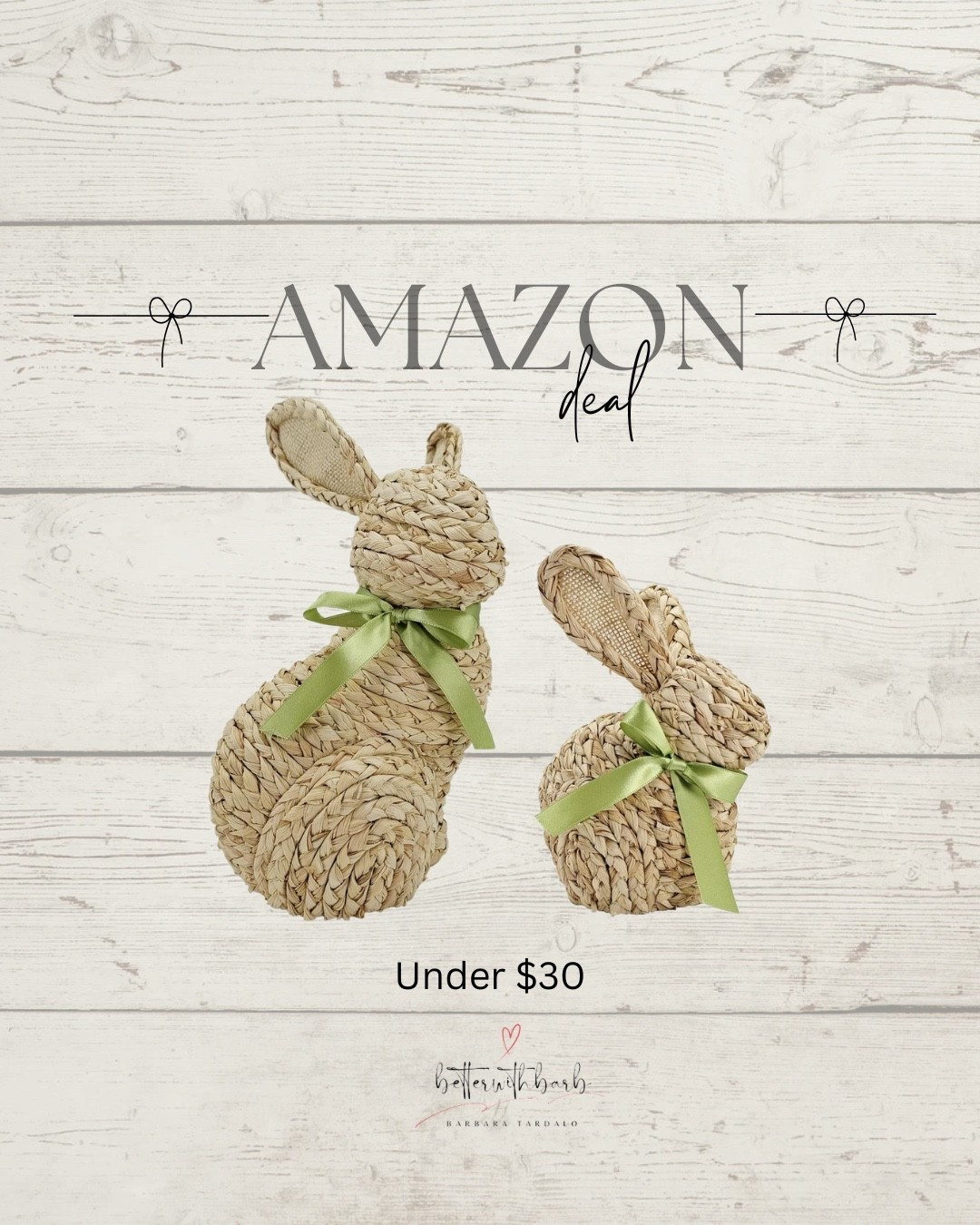 Follow me for daily finds you can shop right here on LTK 🤍

Amazon Easter decor under $30 🐰
These are such cute pieces to add a simple spring touch to your home.

I earn commissions from qualifying purchases as an Amazon and LTK creator.

#LTKSaleAlert #LTKSeasonal #LTKHome