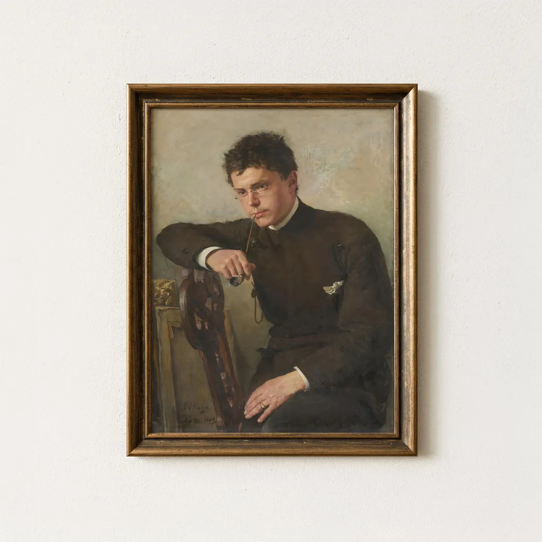 Vintage Gentleman Portrait Painting | Antique Scholar Artwork | Classic Man Wall Decor | Mailed P... | Etsy (US)