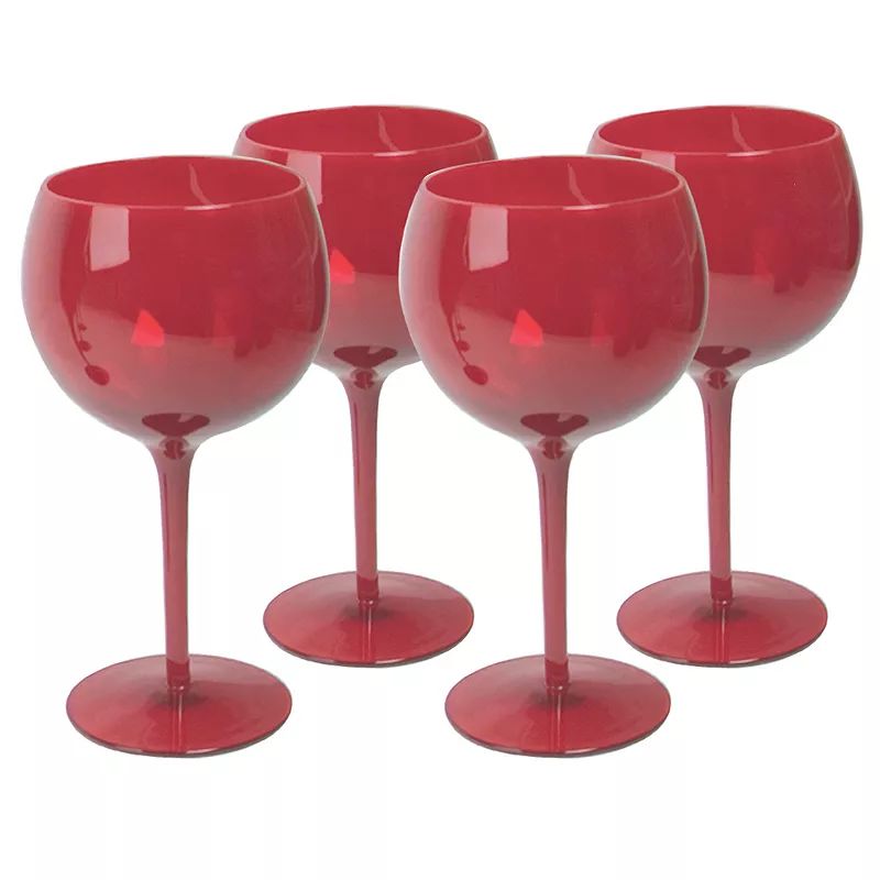Artland 4-pc. Midnight Rouge Balloon Wine Glass Set, Red | Kohl's
