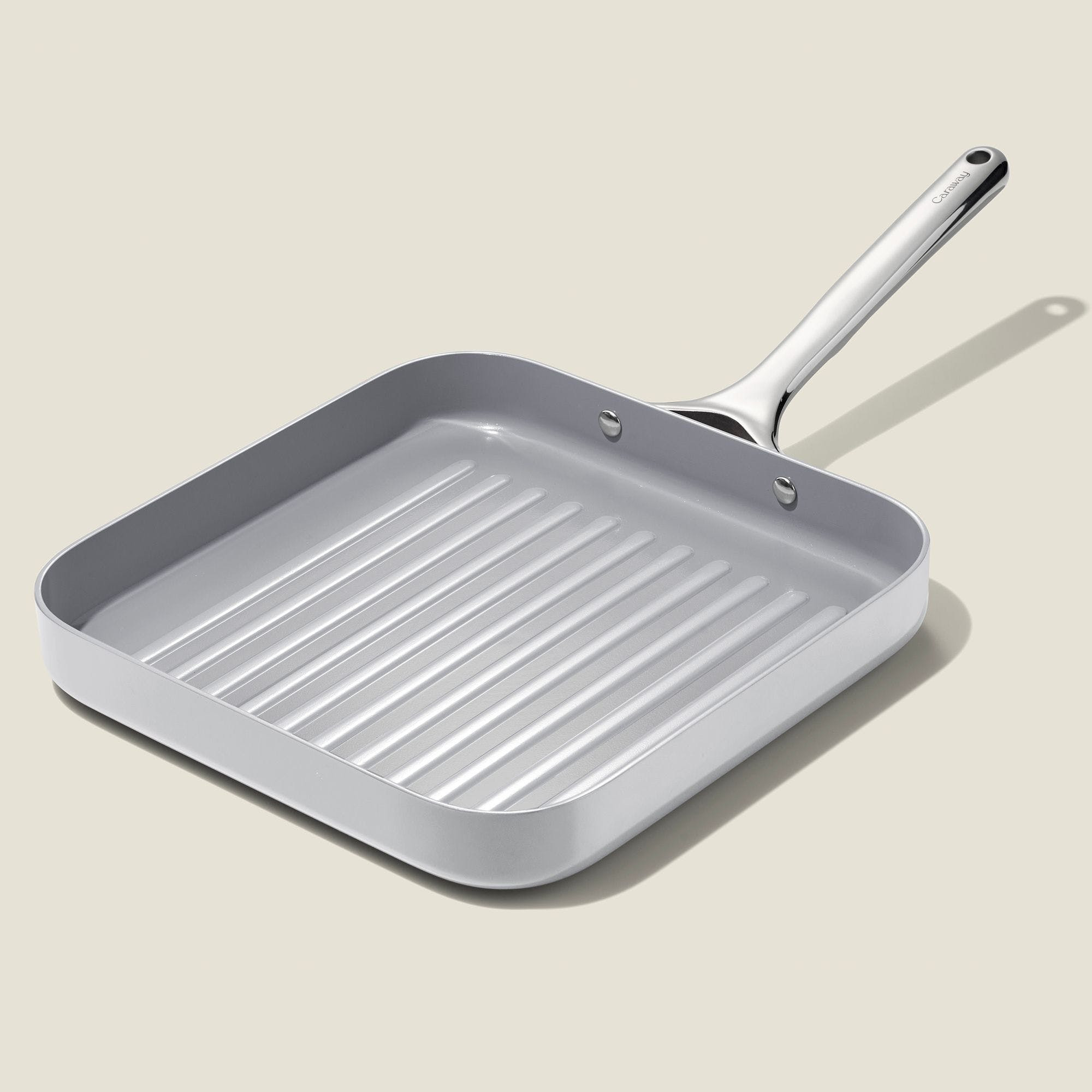 11"" Square Grill Pan In Gray | Non-Stick, Non-Toxic, PFAS-Free Ceramic Pans | Induction-Compatible For Healthy Cooking | Caraway | Caraway