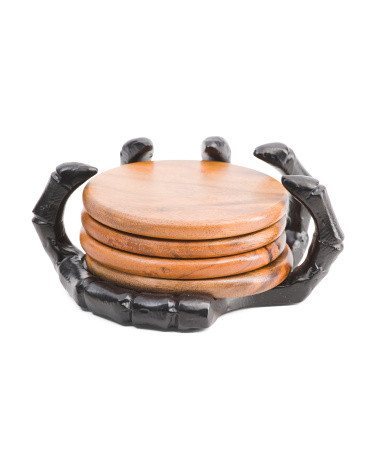 4pk Skeleton Hand Coaster Set | TJ Maxx
