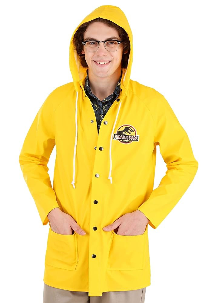Jurassic Park Dennis Nedry Yellow Raincoat Costume for Adults | Amazon (US)