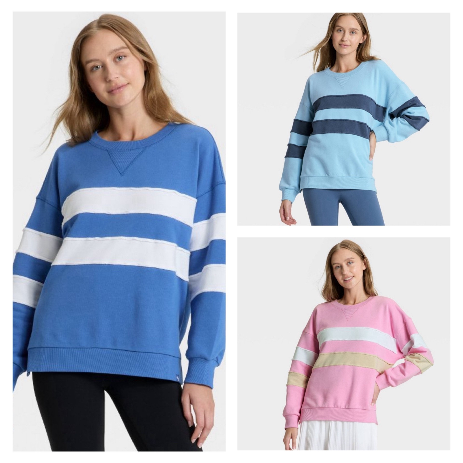 Striped Oversized Sweatshirts from Target for Summers ☀️in the soft French Terry material you love!

The pink could also work for 12 season light springs!