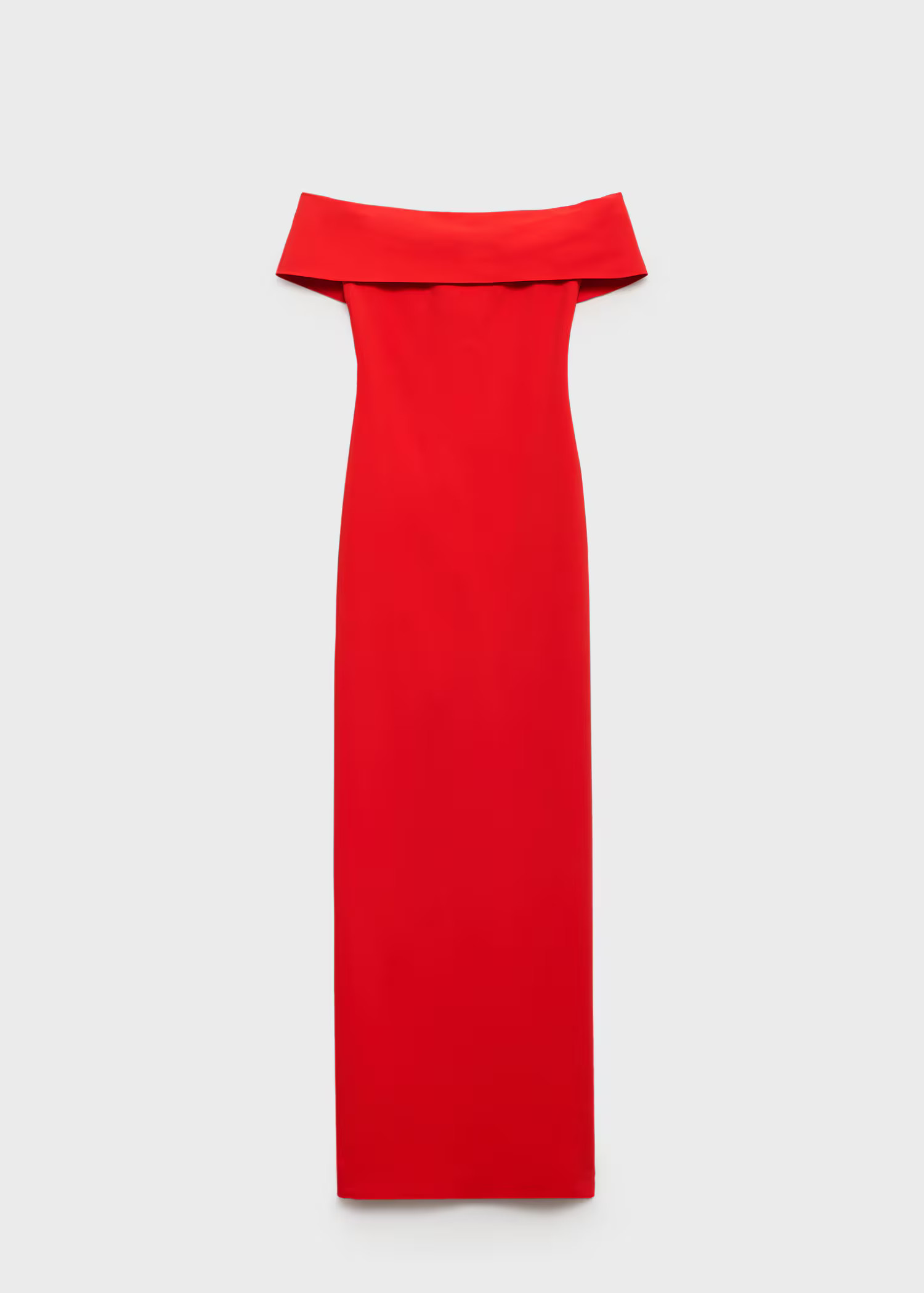 Off-the-shoulder dress with slit detail - Women | MANGO United Kingdom | MANGO (UK)