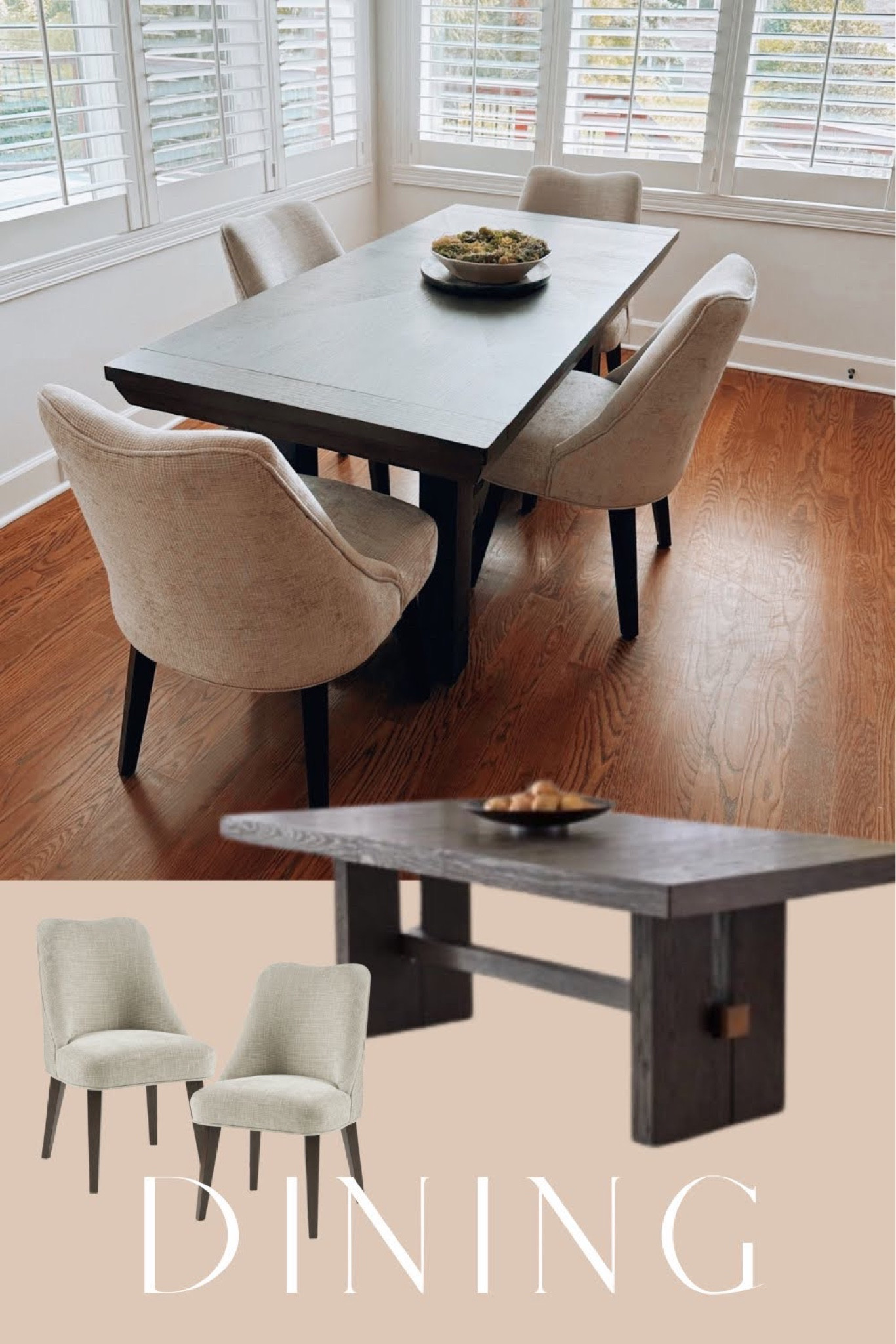 Breakfast Nook of Champions: Dressed to thrill, this simply stunning dining table offers a high-design look at a down-to-earth price. Ultra sleek lines are accentuated with a dark waxy brown oak-tone finish that’s so easy on the eyes. Clean-lined and modern, the double pedestal base and thick edge tabletop showcase quality craftsmanship and attention to detail. Whether you're hosting family meals or holiday entertaining, it has a timeless look that’s made to last.



#LTKhome #LTKfamily