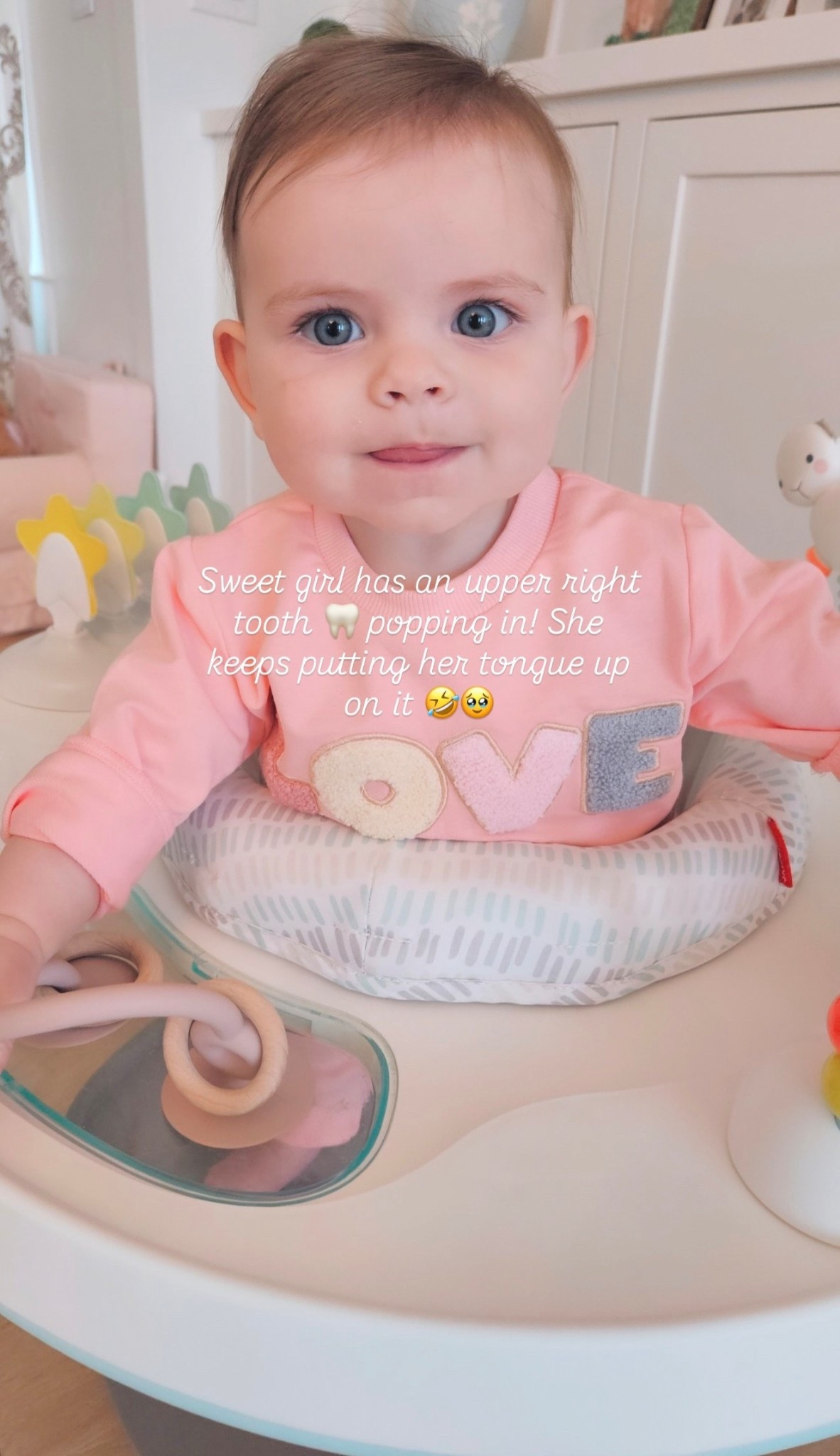 Hip development friendly, adjustable activity center that also turns into a table and you can buy chairs for separate when they get to that age! She LOVES this thing  

#LTKBaby #LTKKids #LTKmomlife