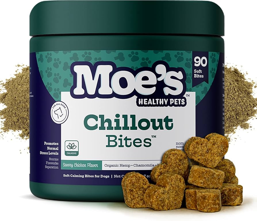 Moe’s Hemp Calming Chews for Dogs - Helps Aid with Storms, Fireworks, Chewing, Barking, Travel,... | Amazon (US)
