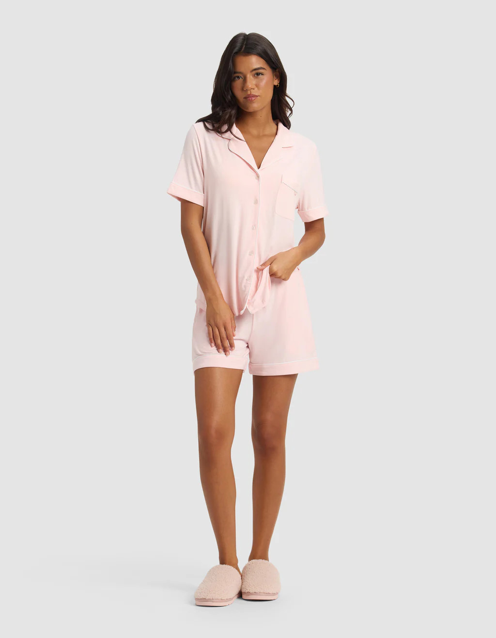 Women's Bamboo Stretch-Knit Short Sleeve Pajama Set | Cozy Earth