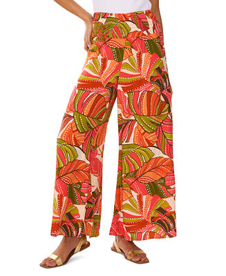 Vince Camuto Women's Printed Smocked Waist Wide-Leg Pants - Macy's | Macy's