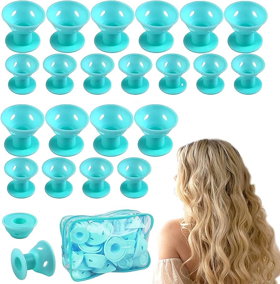 40 Stücke Silikon Lockenwickler Set Hitzefrei, Locken Ohne Hitze, über Nacht Magic Haarspulen, ... | Amazon (DE)