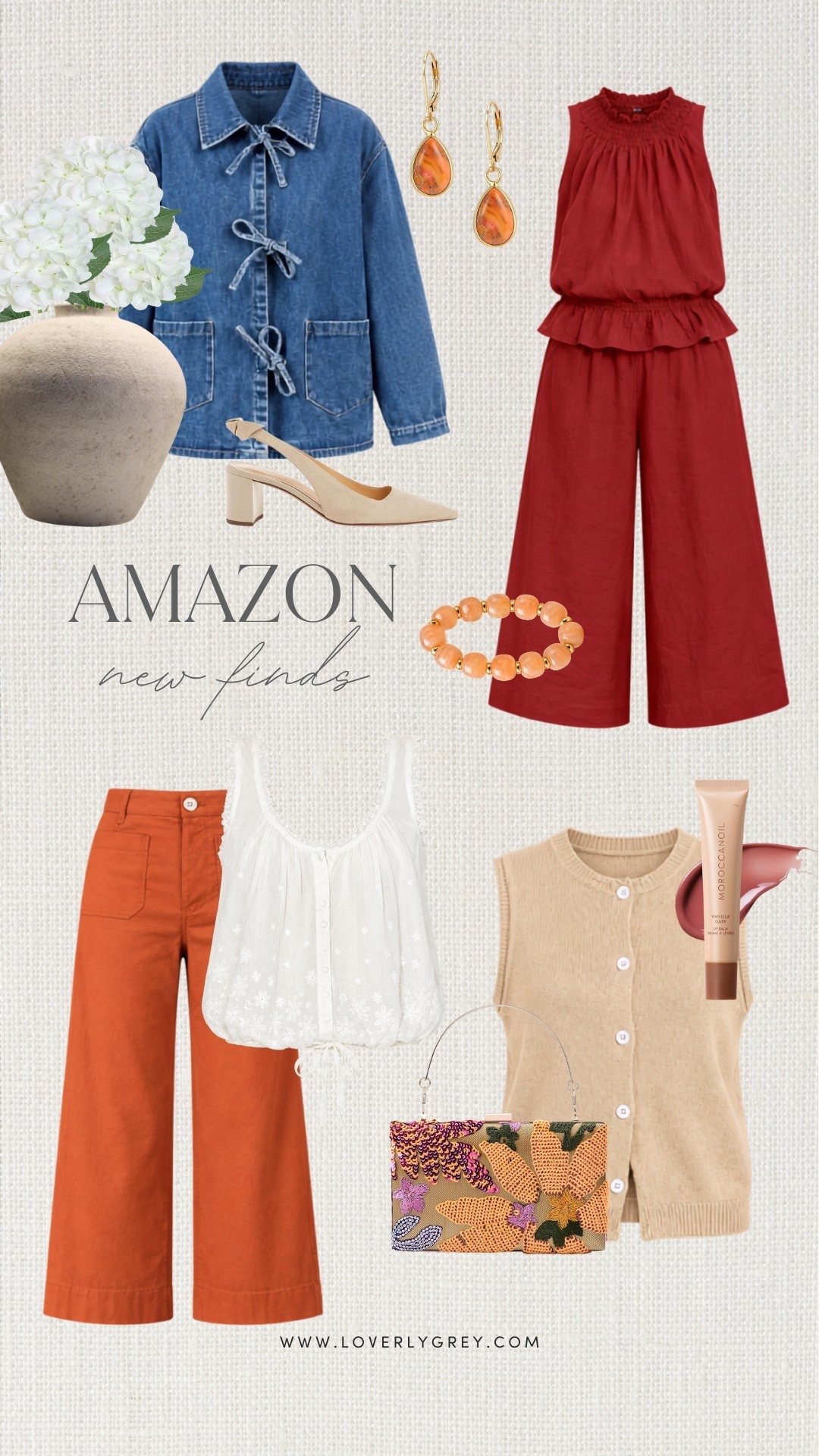 This roundup feels like the fun side of fall dressing! I love the denim bow jacket, rich rust pants, red matching set and statement accessories for adding a little color to your wardrobe. These Amazon fall clothing finds are perfect for creating cute fall outfits for women that still feel wearable and easy.

#LTKootd #LTKSeasonal